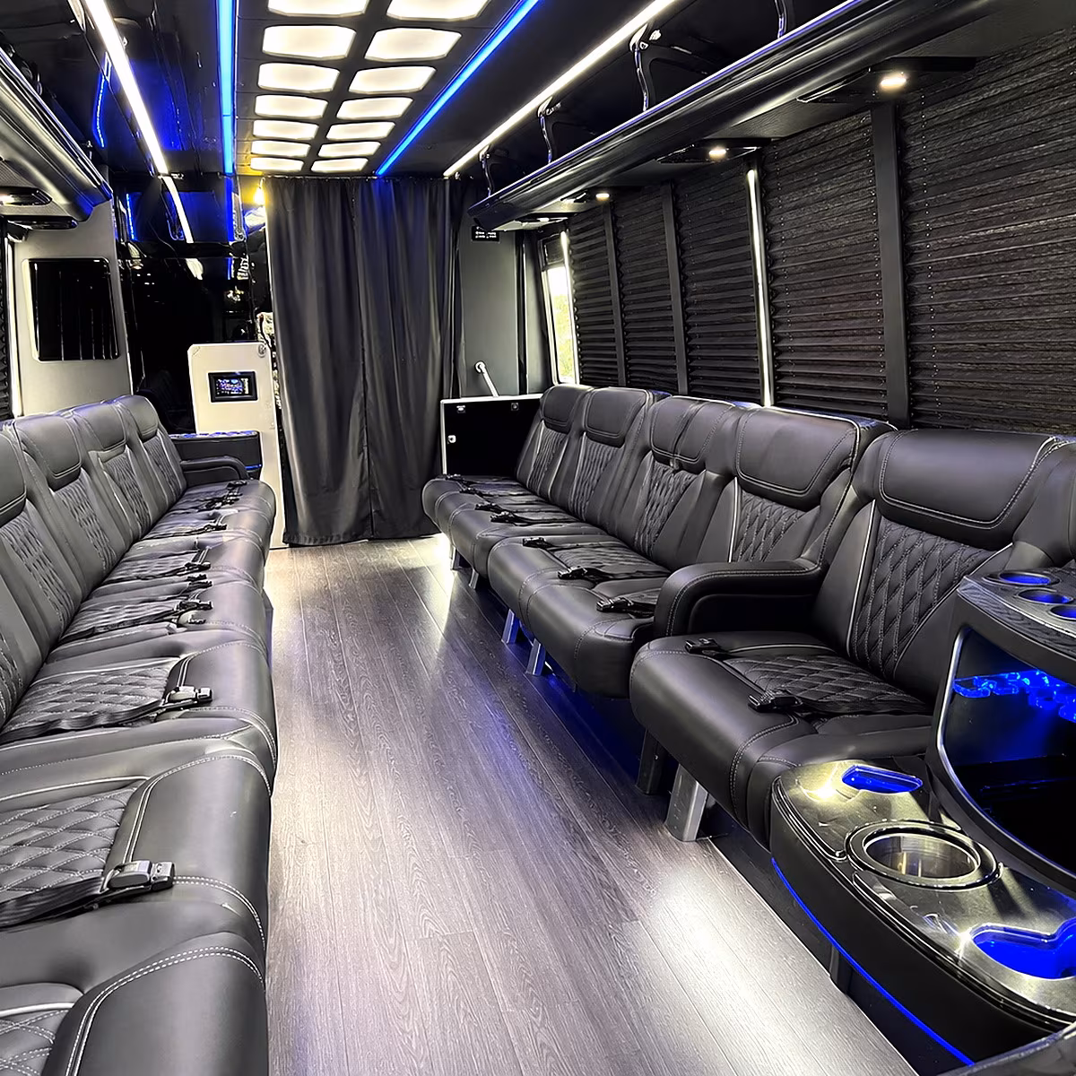 vacaville party bus rental interior